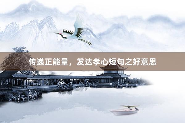 传递正能量，发达孝心短句之好意思